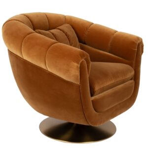 Karamelově hněd&eacute; otočn&eacute; křeslo DUTCHBONE Member