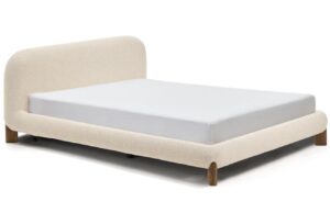 Kave Home B&eacute;žov&aacute; boucl&eacute; dvoulůžkov&aacute; postel Odina 180 x 200 cm