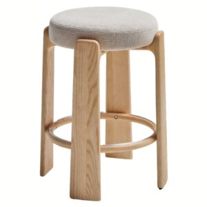 Kave Home B&eacute;žov&aacute; dřevěn&aacute; barov&aacute; židle Granite II. 65 cm