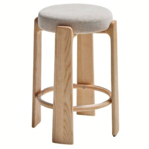 Kave Home B&eacute;žov&aacute; dřevěn&aacute; barov&aacute; židle Granite II. 75 cm