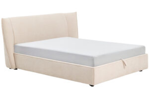 Kave Home B&eacute;žov&aacute; dvoulůžkov&aacute; postel Arvian 160 x 200 cm s &uacute;ložn&yacute;m prostorem