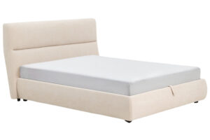 Kave Home B&eacute;žov&aacute; dvoulůžkov&aacute; postel Dafra 160 x 200 cm s &uacute;ložn&yacute;m prostorem