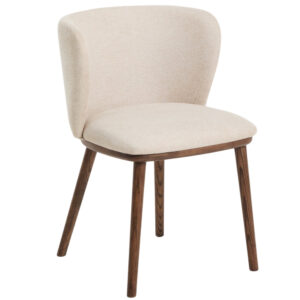 Kave Home B&eacute;žov&aacute; j&iacute;deln&iacute; židle Ciselia s ořechovou podnož&iacute;