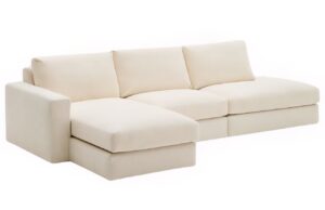 Kave Home B&eacute;žov&aacute; modul&aacute;rn&iacute; rohov&aacute; pohovka Alea 340 cm