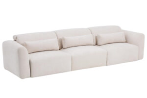 Kave Home B&eacute;žov&aacute; pětim&iacute;stn&aacute; pohovka Lares 335 cm s elektrick&yacute;m posuvem