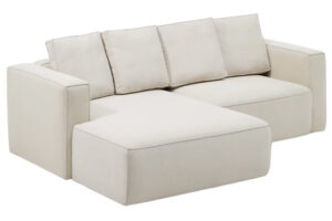 Kave Home B&eacute;žov&aacute; rozkl&aacute;dac&iacute; rohov&aacute; pohovka Marela 236 cm