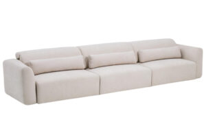 Kave Home B&eacute;žov&aacute; &scaron;estim&iacute;stn&aacute; pohovka Lares 410 cm s elektrick&yacute;m posuvem