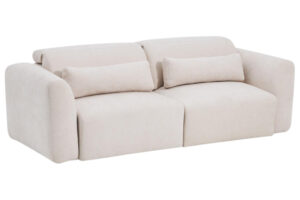 Kave Home B&eacute;žov&aacute; trojm&iacute;stn&aacute; pohovka Lares 240 cm s elektrick&yacute;m posuvem