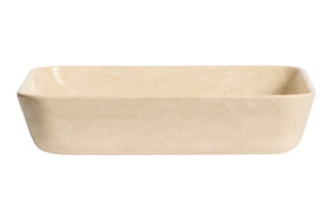 Kave Home B&eacute;žov&eacute; mramorov&eacute; umyvadlo na desku Darnen 55 x 35 cm