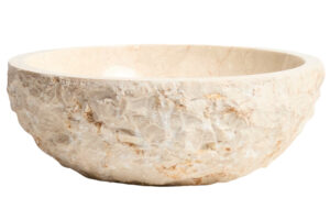 Kave Home B&eacute;žov&eacute; mramorov&eacute; umyvadlo na desku Orvane &Oslash; 40 cm