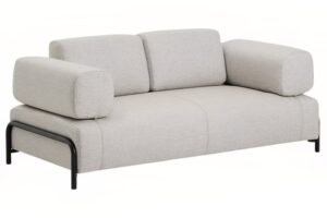 Kave Home B&eacute;žovo&scaron;ed&aacute; dvoum&iacute;stn&aacute; pohovka Compo 200 cm s pol&scaron;t&aacute;ři