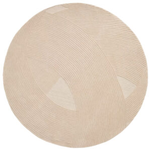 Kave Home B&eacute;žov&yacute; vlněn&yacute; koberec Domm &Oslash; 200 cm