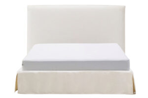 Kave Home B&iacute;l&aacute; dvoulůžkov&aacute; postel Jaira s čelem 150 x 190 cm