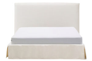 Kave Home B&iacute;l&aacute; dvoulůžkov&aacute; postel Jaira s čelem 160 x 200 cm