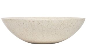 Kave Home B&iacute;l&eacute; kulat&eacute; terrazzo umyvadlo na desku Delina 40 cm