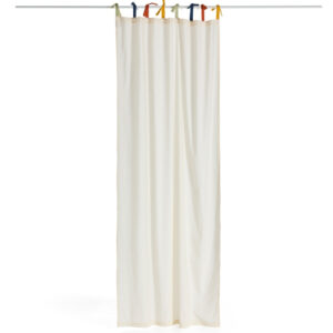 Kave Home B&iacute;l&yacute; bavlněn&yacute; z&aacute;věs Zelda 135 x 270 cm