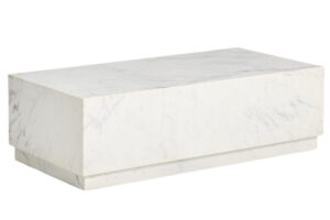 Kave Home B&iacute;l&yacute; mramorov&yacute; konferenčn&iacute; stolek Sorein 100 x 50 cm