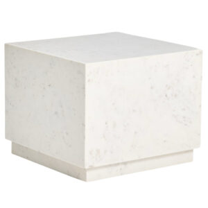 Kave Home B&iacute;l&yacute; mramorov&yacute; odkl&aacute;dac&iacute; stolek Sorein 50 x 50 cm