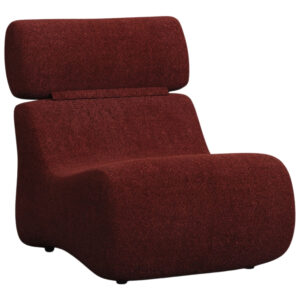 Kave Home Bordově červen&eacute; boucl&eacute; křeslo Club