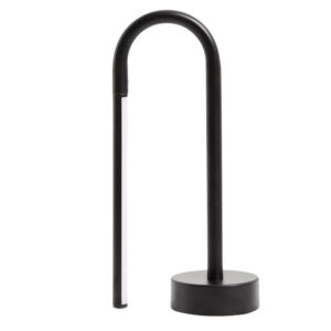 Kave Home Čern&aacute; kovov&aacute; stoln&iacute; LED lampa Bow