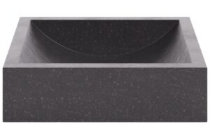 Kave Home Čern&eacute; hranat&eacute; terrazzo umyvadlo na desku Delina 45 x 40 cm