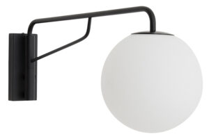 Kave Home Čern&eacute; kovov&eacute; n&aacute;stěnn&eacute; světlo Eilo