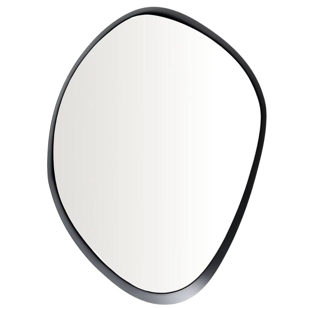 Kave Home Černé kovové závěsné zrcadlo Tebel 94