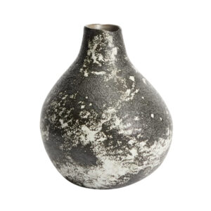 Kave Home Černob&iacute;l&aacute; keramick&aacute; v&aacute;za Orelin 30 cm