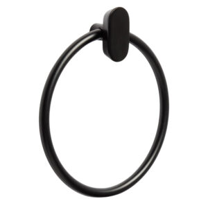 Kave Home Čern&yacute; kovov&yacute; kruhov&yacute; drž&aacute;k na ručn&iacute;ky Arely