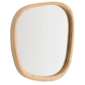 Kave Home Dřevěn&eacute; z&aacute;věsn&eacute; zrcadlo Alura 47 x 45