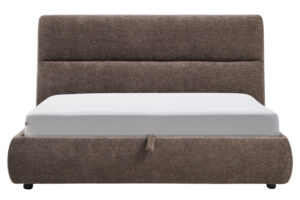 Kave Home Hněd&aacute; dvoulůžkov&aacute; postel Dafra 160 x 200 cm s &uacute;ložn&yacute;m prostorem