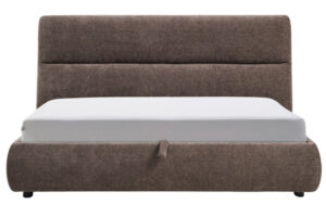 Kave Home Hněd&aacute; dvoulůžkov&aacute; postel Dafra 180 x 200 cm s &uacute;ložn&yacute;m prostorem