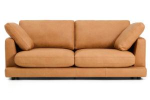 Kave Home Hněd&aacute; kožen&aacute; trojm&iacute;stn&aacute; pohovka Gala 210 cm