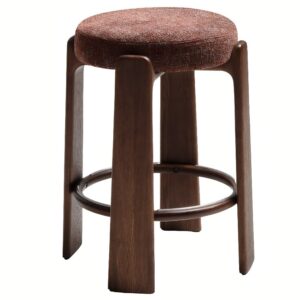 Kave Home Hněd&aacute; ořechov&aacute; barov&aacute; židle Granite II. 65 cm