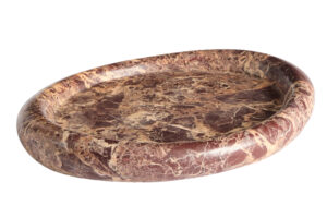 Kave Home Hněd&yacute; mramorov&yacute; t&aacute;c Lenorel 30 x 23 cm