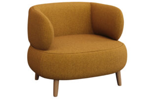 Kave Home Hořčicově žlut&eacute; čalouněn&eacute; křeslo Luisa