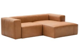 Kave Home Kožen&aacute; rohov&aacute; pohovka Blok 240 cm