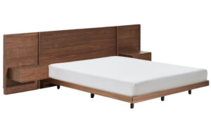 Kave Home Ořechov&aacute; postel Norlen 160 x 200 cm s nočn&iacute;mi stolky