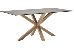 Kave Home Porcel&aacute;nov&yacute; j&iacute;deln&iacute; stůl Argo 180 x 100 cm s př&iacute;rodn&iacute; podnož&iacute;