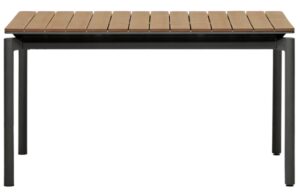 Kave Home Rozkl&aacute;dac&iacute; zahradn&iacute; stůl z polywoodu Canyelles 140/200 x 90 cm s černou podnož&iacute;