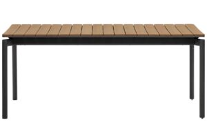 Kave Home Rozkl&aacute;dac&iacute; zahradn&iacute; stůl z polywoodu Canyelles 180/240 x 100 cm s černou podnož&iacute;