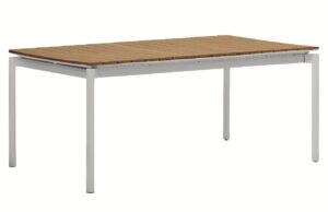 Kave Home Rozkl&aacute;dac&iacute; zahradn&iacute; stůl z polywoodu Canyelles 180/240 x 100 cm s &scaron;edou podnož&iacute;