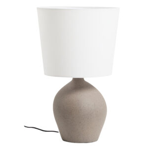 Kave Home &Scaron;edo-b&iacute;l&aacute; stoln&iacute; lampa Viona 50 cm