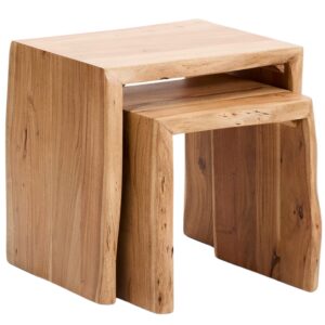 Kave Home Set dvou dřevěn&yacute;ch odkl&aacute;dac&iacute;ch stolků Lomiri