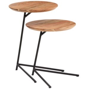 Kave Home Set dvou dřevěn&yacute;ch odkl&aacute;dac&iacute;ch stolků Vintara