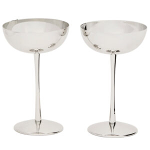 Kave Home Set dvou nerezov&yacute;ch skleniček Nirela