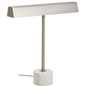 Kave Home Stř&iacute;brn&aacute; kovov&aacute; stoln&iacute; lampa Lynor