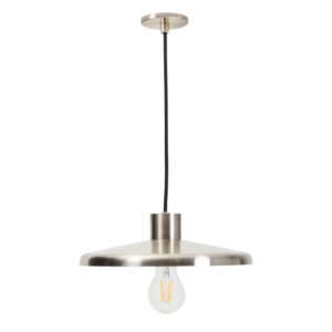 Kave Home Stř&iacute;brn&eacute; kovov&eacute; z&aacute;věsn&eacute; světlo Nuvira 27 cm