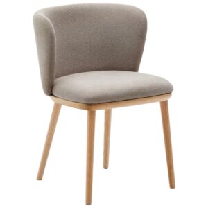 Kave Home Světle hněd&aacute; j&iacute;deln&iacute; židle Ciselia s dřevěnou podnož&iacute;