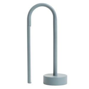 Kave Home Světle modr&aacute; kovov&aacute; stoln&iacute; LED lampa Bow